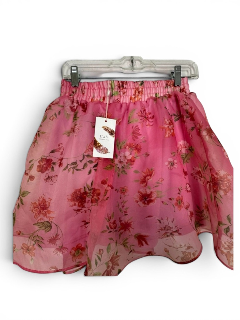 Chelsea & Violet High Rise Floral Printed Organza Mini Skirt M Junior